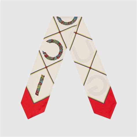 gucci cappy|gucci print silk neck bow.